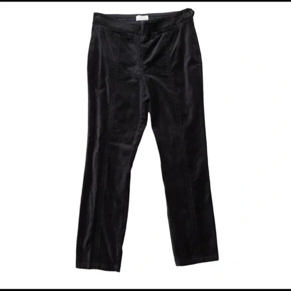 ✨NWT Anthropologie Black Velvet Slim Trousers | Size 4 | Office Chic✨ - Picture 2 of 7